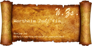 Wertheim Zsófia névjegykártya